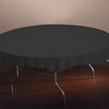 Hoffmaster 82" Black Plastic Octy-Round Tablecloths, PK12 112013